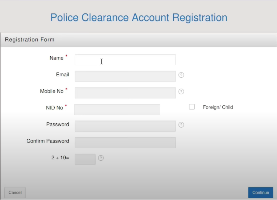 PCC Certificate Online Application