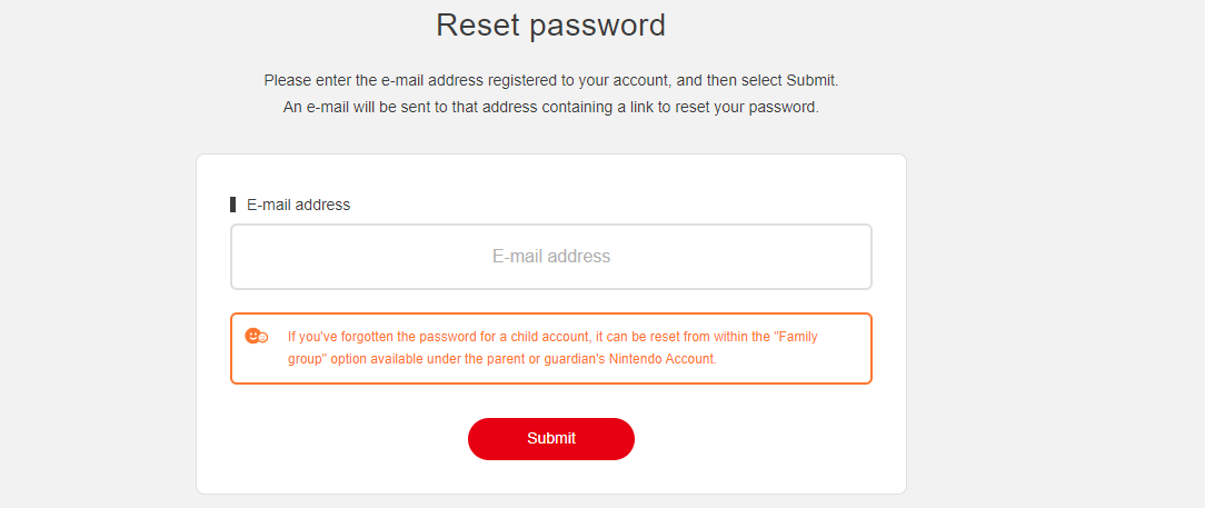 Nintendo Account Password