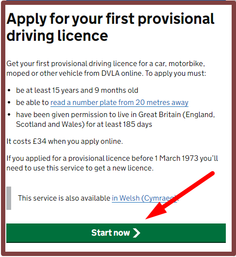 DVLA Provisional Driving License UK