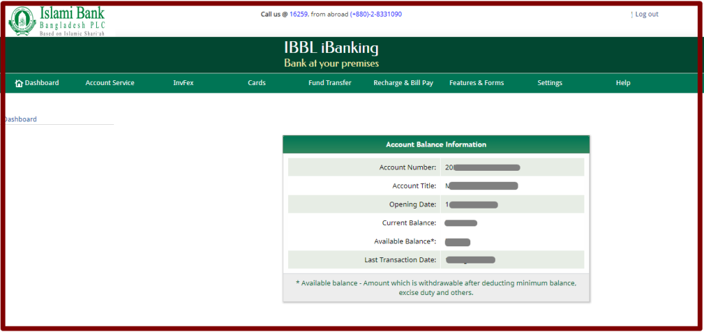 Islami Bank Account Balance Check Through iBanking